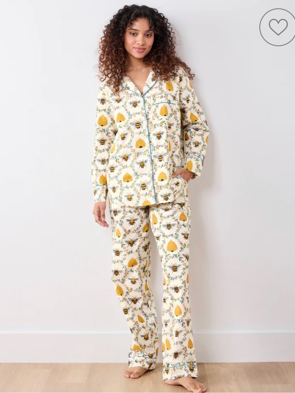 Printfresh Long PJ Set in Sweet Bee - NWT